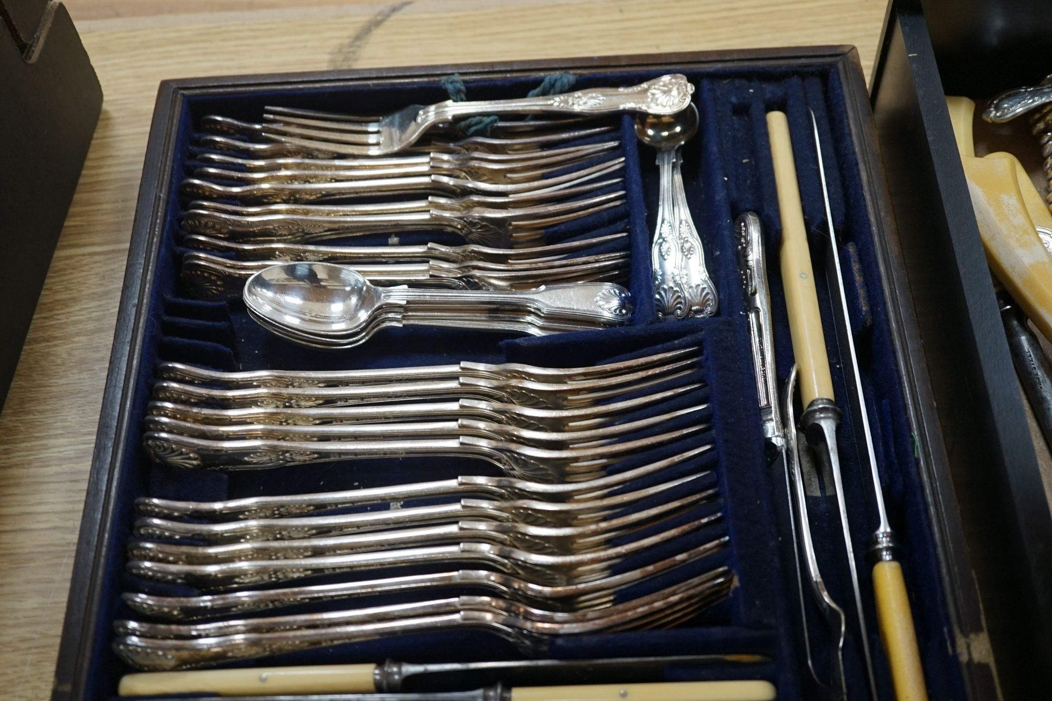 An extensive silver plated cutlery set